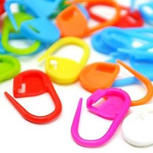 lot 31650 image: 100PC Mix Color Knitting Stitch Counter Crochet Locking Stitch Markers Stitch Needle Clip Knitting Crochet Markers (100) - Retail $4