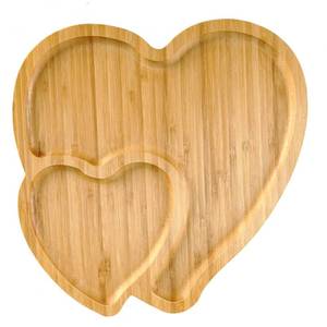 lot 31651 image: BinaryABC Heart Shaped Charcuterie Board Wood Serving Platters and Trays Side Dish Serving Trays,Mother Day Table Decorations Supplies - Retail $12