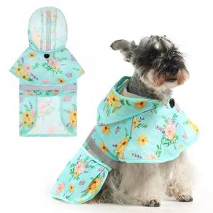 lot 31663 image: KOOLTAIL Dog Raincoat Hooded Slicker Poncho with Leash Hole, Dog Raincoat for Small Medium Dogs, Waterproof Pet Rain Jacket with Reflective Strip, Adjustable Breathable Puppy Rainwear - Retail $16