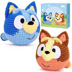 lot 45001 image: Acehochen Crochet Kit for Beginners, Beginner Crochet Kit for Adults with Step-by-Step Video Tutorials, Crochet Animal Kits Knitting Supplies (2 Pack) - Retail $20
