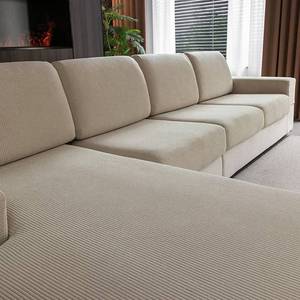 lot 45006 image: OHSIO Sectional Couch Covers, Wear Resistant Stretch Sofa Covers Washable Soft Couch Cushion Covers Anti Slip Furniture Protector Sofa Slipcovers for Pets (1 Piece Loveseat Cover, Light Brown) - Retail $22