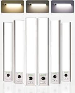 lot 45021 image: EZVALO 12-inch Under Cabinet Lighting Wireless with Battery Indicator, 2500mAh Rechargeable Motion Sensor Light Indoor, 96 LED Under Counter Lights for Kitchen Closet, 3 Color Temps, Dimmable, 6 Pack - Retail $59