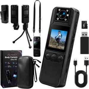 lot 45032 image: ACAMIA Body Camera with Audio & Video Recording, 128GB Included, Mini Wearable Body Cam with WiFi, Night Vision, 180° Rotating Lens, 6Hr Battery, Small Personal Security Camera with Carry Case - Retail $60