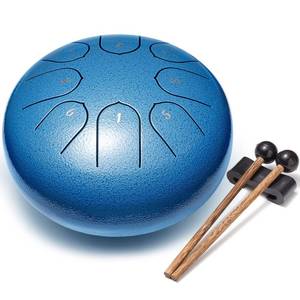 lot 45036 image: Lronbird Steel Tongue Drum Percussion, 6 Inch 8 Notes Musical Instruments, Music Gifts for Family Friends (Seablue) - Retail $25