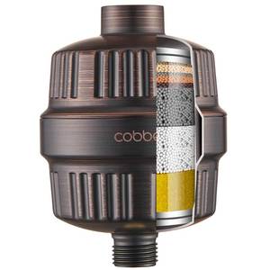 lot 45051 image: Cobbe HD HEAVY DUTY High Output Shower Filter 99% REMOVAL Shower Head Filter for Hard Water, Heavy Metals, Chlorine and Harmful Substance, Improve your skin and hair - Oil Rubbed Bronze - Retail $26