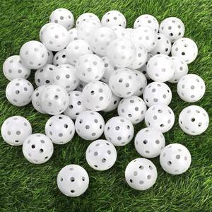 lot 45062 image: Faswin 100 Pack Practice Golf Balls, Plastic Golf Training Balls 41mm Hollow Airflow Golf Balls for Driving Range, Swing Practice, Indoor Outdoor Use, White - Retail $24