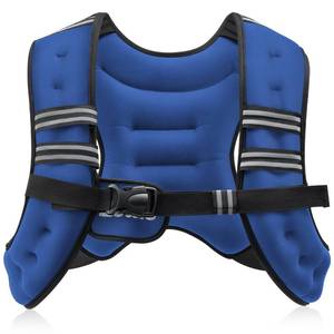 lot 45108 image: ZELUS Weighted Vest, 6lb8lb12lb16lb20lb25lb30lb Weight Vest with Reflective Stripe for Workout, Strength Training, Running, Fitness, Muscle Building, Weight Loss, Weightlifting, Blue(8 lb) - Retail $34
