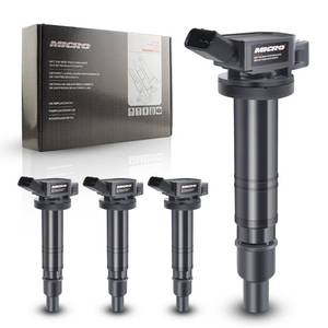 lot 61751 image: Micro Set of 4 Ignition Coil Pack Compatible with Toyota Scion Camry Tacoma Matrix xB Hiace Solara 2.4L 2.7L L4 Replacement for 90919-A2001 90919-02248 UF495 90919-A2006 - Retail $48
