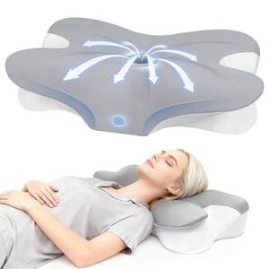 lot 61778 image: BNXIANG Cervical Neck Pillow for Neck Pain Relief, Ergonomic Contour Memory Foam Pillow with Breathable Pillowcase, Neck Support Pillow for Side, Back, Stomach Sleepers