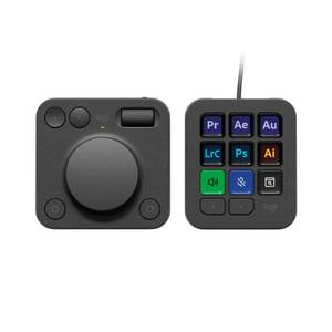 lot 17010 image: Logitech MX Creative Console, 9 Customizable LCD Keys, Stream Deck Accessories,Connectivity Technology USB-C, Control Dial for Graphic Design, Zoom, Spotify - Graphite, 3-Month Adobe Cloud Membership - Retail $200