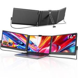lot 17013 image: FEZOBR Laptop Screen Extender, 14 FHD 1080P IPS Portable Monitor for Laptop, Triple Screen Extender Monitor Plug-Play for MacWindowsChrome, Fit 13-17.3 Laptops - Retail $300