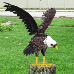 lot 22106 image: Bald Eagle Statue Garden Sculpture, Metal Yard Art Eagle Decoration, Large Eagle Outdoor Statues for Garden Yard Lawn Decoration - Retail $43