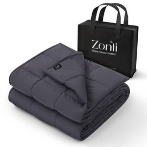 lot 22107 image: ZonLi Weighted Blanket (60x80, 20lbs, Dark Grey) Queen Size Weighted Blanket for Adults, High Breathability Heavy Blanket, Soft Material with Premium Glass Beads - Retail $36