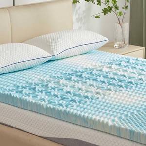 lot 22109 image: SINWEEK 1.5 Inch Mattress Topper 5-Zone Memory Foam Mattress Topper Pressure Relieve Soft Mattress Pad, CertiPUR-US Certified, Twin Size Blue - Retail $38