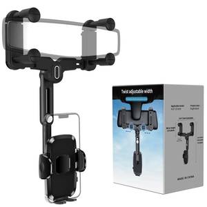 lot 22112 image: JDHDL Car Phone Holder Mount, Rear View Mirror Phone Holder, Rotatable and Retractable Phone Holders for Your Car Compatible with iPhone Samsung All 4-7 Inch Cell Phones - Retail $15