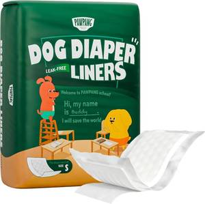 lot 22114 image: PAWPANG Disposable Dog Diaper Liners Booster Pads for Male & Female Dogs, 100ct, 5 Sizes Options, Doggie Diaper Inserts fit Most Types of Dog Diapers - Pet Belly Bands & Male Wraps (Small(100ct)) - Retail $25
