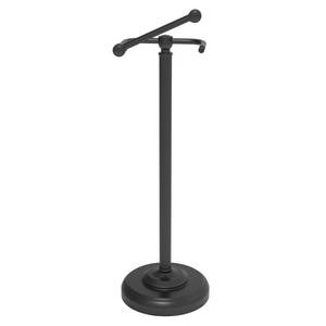 lot 22128 image: WZKALY Black Toilet Paper Holder Stand, Matte Black Toilet Paper Holder Free Standing, Post Pivoting Design & Stable Weighted Base SUS304 Stainless Steel for Bathroom(Mega Roll) - Retail $40