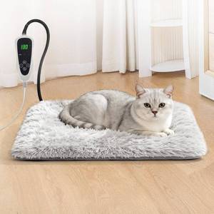 lot 22133 image: GOLOPET Cat Heating Pad 17 x 13 in with Smart Thermostat Switch and Power Line Protection Tube,Obtained MET and UL Dual Certification,Waterproof Pet Heating Pad for Cats, with Long Velvet Cloth Cover - Retail $21