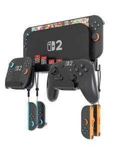 lot 22140 image: KUNSLUCK Switch 2 Wall Mount - Wall Mount Stand for Nintendo Switch 2 (2025) Console, Joy-Con, Game Cards - Space-Saving Dock with Cooling Vent Design & Easy Installation All-in-One Wall Holder Organizer Kit - Retail $18