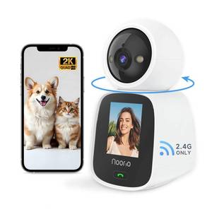 lot 22144 image: Noorio Two Way Video Calling Camera, 2K One Click Call Pet Camera Indoor with Phone App, 2.4G WiFi Only 360° PTZ Dog Cam with Speaker, CL200