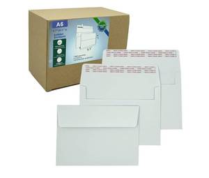 lot 22149 image: A6 Invitation envelopes 120 PCS 4.7x6.5 in - windowless design 120GSM white paper envelopes with printable quick self-seal for invitations, greeting cards, photos invoices - Retail $15