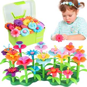 lot 22164 image: CENOVE Birthday Toys Gifts for 3 4 5 Years Old Toddler Girls Boys,Flower Garden Building Toy STEM Educational Activity Preschool Gift Toys for Kids Age 3 with Storage Box - Retail $24