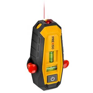 lot 22165 image: PREXISO 2-in-1 Line Laser Level with Magnetic Stud Finder, Compact Wood & Metal Detector with Bubble Vials for Accurate Markings, Multi Surface Wall Scanners Tool for Hanging Frames & Pictures - Retail $25