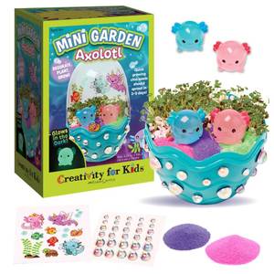 lot 22170 image: Creativity for Kids Mini Garden Axolotl Terrarium - STEM Science Kit for Kids, Axolotl Arts and Crafts for Kids, Kids Gifts  Spring Gifts & DIY Girls Toys (Ages 6) - Retail $7