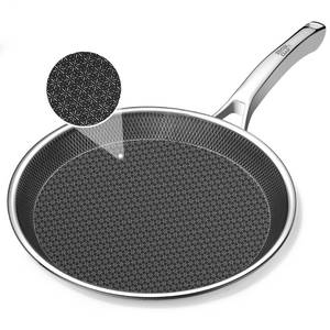 lot 22172 image: SNOWCLAD Crepe Pan,12 in Nonstick Crepe Pan, Stainless Steel Flat Skillet,Non Stick Dosa Tawa Comales Para Tortillas Pancake Pan,Dishwasher and Oven Safe Cookware,Induction Compatible, PFOA Free - Retail $50