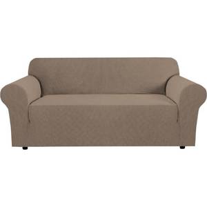 lot 22177 image: H.VERSAILTEX Stretch Couch Covers for Sofa 1 Piece Slipcovers for Couches and Sofas 3 Seater Couch Cover Feature Thick Checked Jacquard Fabric with Elastic Bottom(Sofa 72-88 Wide, Macchiato) - Retail $41