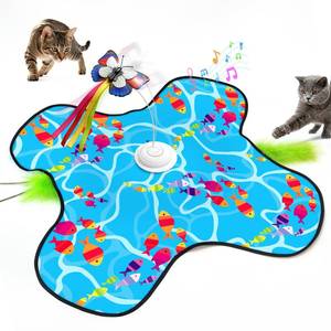 lot 22179 image: Tlaijiang Interactive Cat Toys for Indoor Cats Fluttering Butterfly, Moving Concealed Feathers, Realistic Animal Sounds - Rechargeable & Touch Activated Cat Toy for Bored Adult Cats