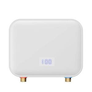 lot 22180 image: Tankless Water Heater Electric 110v,4000W Constant Temperature Instant Hot Water Heater With Automatic Control System Touch Digital Display Water Heater Wall or Floor Mounted (White)