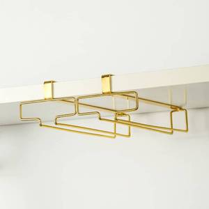 lot 22746 image: LINFIDITE Gold Under Cabinet Wine Glass Holder, 2 Pack, Space Saving, Easy Installation, Anti-Skid, Compact Design, Sturdy Materials, Affordable Gift Missing Hardware for 1 holder  - Retail $19