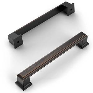 lot 22749 image: Amerdeco 10 Pack Oil Rubbed Bronze 5 Inch(128mm) Hole Centers Kitchen Cabinet Pulls Cabinet Hardware Kitchen Handles for Cabinets Cupboard Handles Drawer Pulls 1 package is open all others are factory sealed  - Retail $43