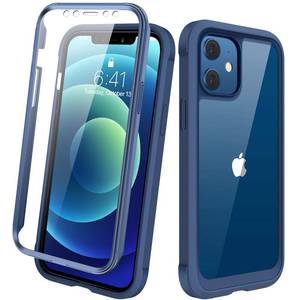 lot 29906 image: Diaclara Designed for iPhone 1212 Pro Case, Full Body Rugged with Built-in Touch Sensitive Anti-Scratch Screen Protector, Soft TPU Bumper Case for iPhone 1212 Pro 6.1 (Dark Blue and Clear) - Retail $23