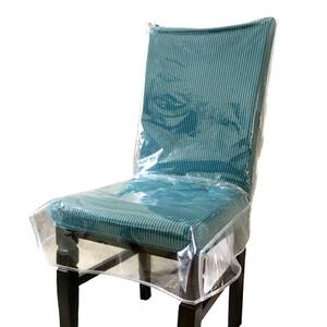 lot 29912 image: Swanna Plastic Dining Chair Covers with Backrests,Clear PVC Seat Chair Protector Waterproof Cover,Fit W21 x D18 Inch (2 Pack) - Retail $18
