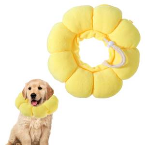 lot 29924 image: YBEATY Soft Dog Cone Collar Inflatable Pet Recovery Calming Neck Pillow Adjustable After Surgery Collars Fluffy Flower Protective Elizabethan Alternative for Small Medium Cats Dogs - Retail $9
