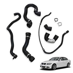 lot 29929 image: Priprilod Radiator Coolant Water Hose Pipe Kit Compatible With BMW 135i 2008-2010 335i 335xi 2007-2010 E90 128i 328i N51 2006-2013# 1712761851 17127618510 17127531581 11537516414 - Retail $47