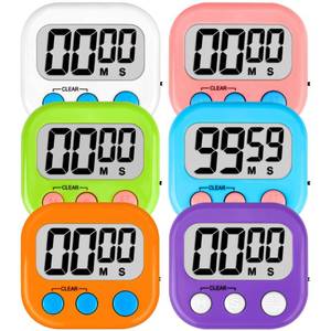 lot 29938 image: ZILLEEN Classroom Timers for Kids Classroom Magnetic Digital Kitchen Timers for Cooking Teachers Gym Game 6 Pcs - Retail $10