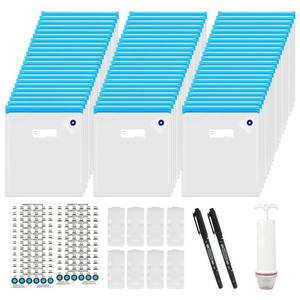 lot 29947 image: UCEHIPAW 100 Pcs 3D Filament Storage Bags 13.4 x 11.8 Inch Reusable 3D Printer Filament Storage Bags and Humidity Indicator Cards Vacuum Sealed Kit with sealed bag clips pen pump for Keeping Files Dry - Retail $36