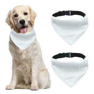 lot 29951 image: HACRAHO Sublimation Blank Dog Bandana, 2 PCS Solid White DIY Pet Triangle Scarf with Removable Collar, Double-Sided, Adjustable Buckle for Large Dogs, White, XL - Retail $13