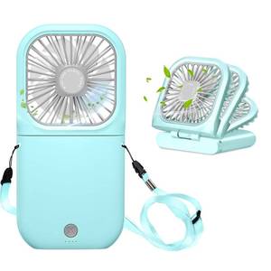 lot 29952 image: Allxin Portable Neck Fan Mini Quiet Handheld Personal 0-180° Foldable USB Rechargeable Fan Operated for Home Office Outdoor Travel, 3000mAh Power Bank Hands Free Necklace Fans - Retail $19
