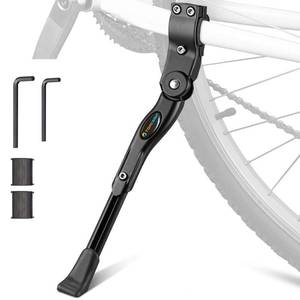 lot 29956 image: TOPCABIN Bicycle Adjustable Aluminium Alloy Bike Bicycle Kickstand Side Kickstand Fit for 22 24 26- Black - Retail $20