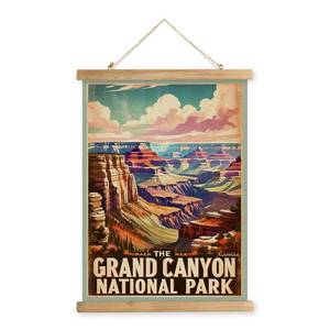 lot 29975 image: XIAOAIKA Vintage Grand Canyon National Park Travel Poster with Wooden Scroll Frame Holiday Decoration or Gift for Living Room, Bedroom, Office Wall Decor, Retro Art Print 16 x 23 Inches - Retail $15
