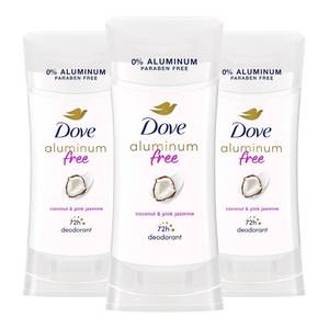 lot 31682 image: Dove Aluminum Free Deodorant for Women 2 Count Coconut and Pink Jasmine 72 hour odor protection 2.6 oz - Retail $28