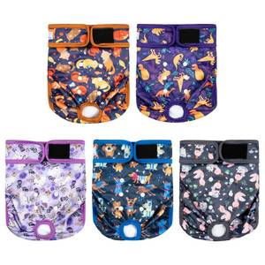 lot 31704 image: ZINGTERRA 5 Pack Washable Female Dog Diapers,Reusable Diaper for Doggie,Highly Absorbent Dog Diaper,Adjustable Leakproof Puppy Diapers Skirt for Heat,Incontinence,Period Doggy Nappies - Retail $14