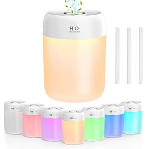 lot 31714 image: FUWANG Portable Mini Humidifier, 650ml Small Cool Mist Humidifier, USB Personal Desktop Humidifiers for Bedroom Travel Office Home Car Indoor Plants, 2 Mist Modes Quiet, Auto Shut-Off, White