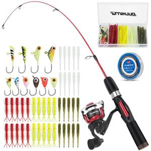 lot 31733 image: PLUSINNO Ultralight Ice Fishing Rod and Reel Combo, 25262728 Sensitive Ice Fishing Pole Ice Fishing Gear for Walleye Perch Panfish Bluegill-I