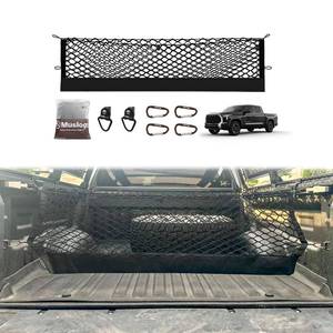 lot 22184 image: Muslogy Truck Bed Cargo Net Compatible with Toyota Tundra 2007-2024 2025 2026 Accessories, Pickup Truck Bed Cargo Organizer Storage Net with Heavy Duty Carabiners - Retail $24