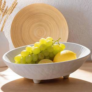lot 22219 image: Incenseat Ceramic Fruit Bowl - 10 inch Candy Decorative Bowl for Large Fruit Bowl for Kitchen Counter Fruteros Para Cocina Elegante Moderno Key Holder Box Oval Shape White - Retail $30